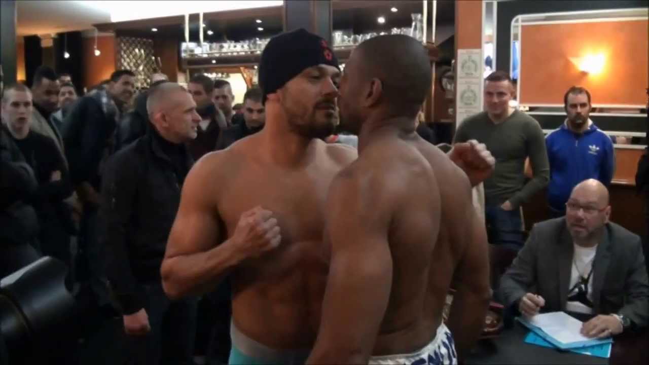 Le clash avec Philippe Wanet lors de la pes&eacute;e de la nuit du kick boxing 2014 MP J TEAM