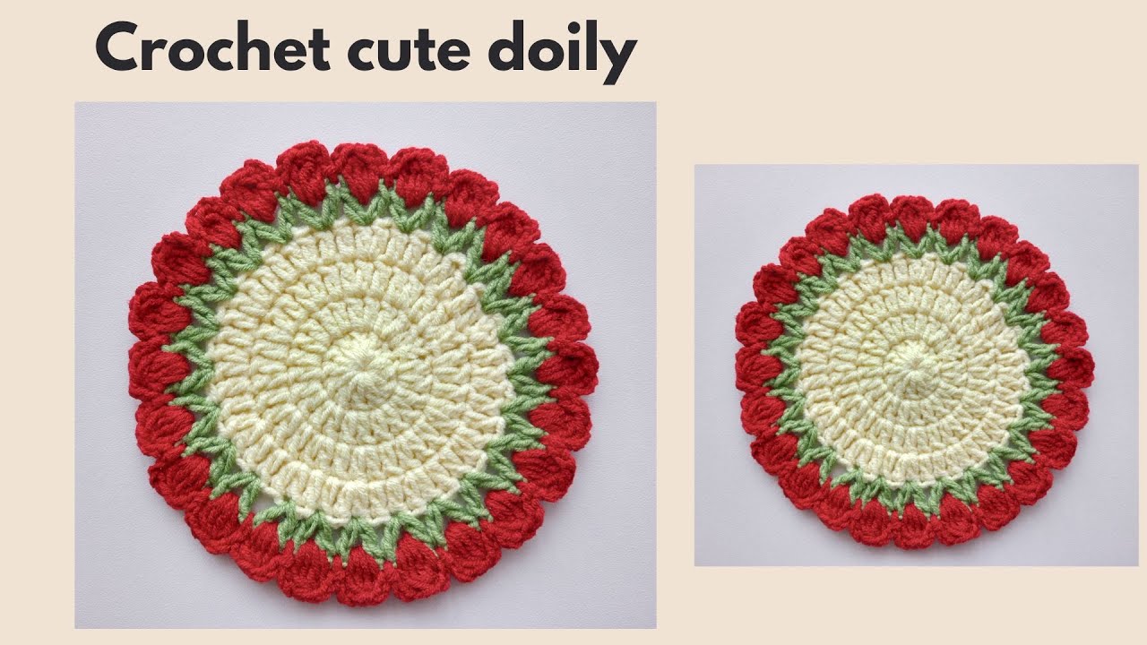 Crochet cute doily for beginners - easy cup coaster