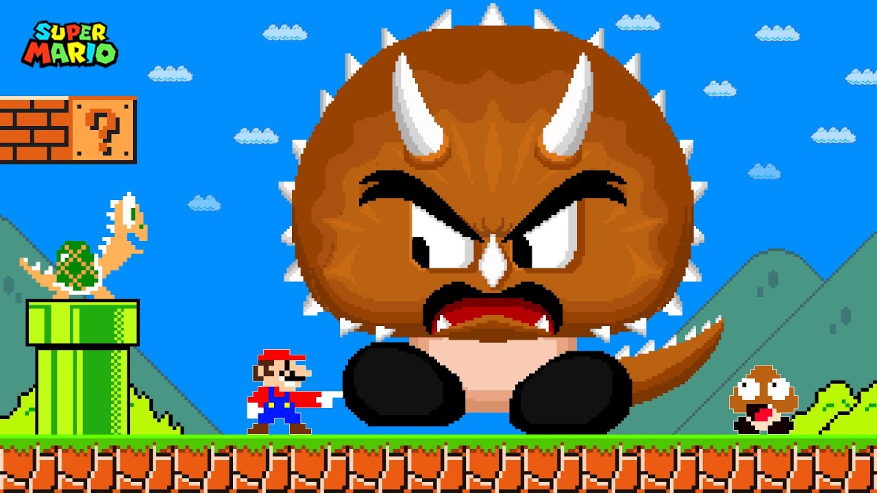 Super Mario Bros. But Everything Mario Touches Turns Into Dinosaurs