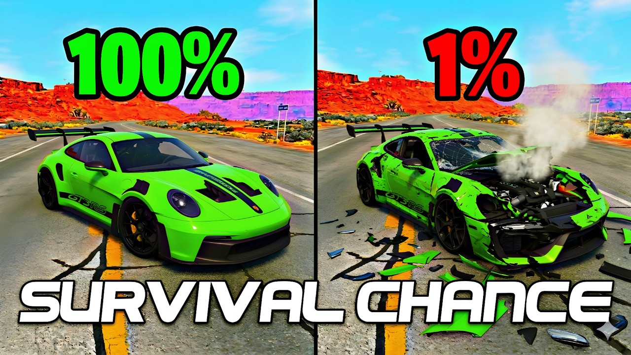 Best of Realistic Survival Chance Crashes 🚓BeamNG drive #128