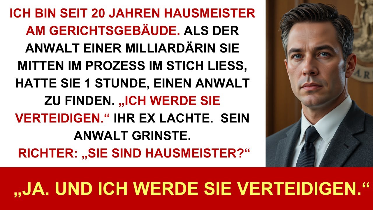 „ICH WERDE SIE VERTEIDIGEN!“ Hausmeister rettet Milliardärin, als ihr Anwalt sie im Gericht verließ