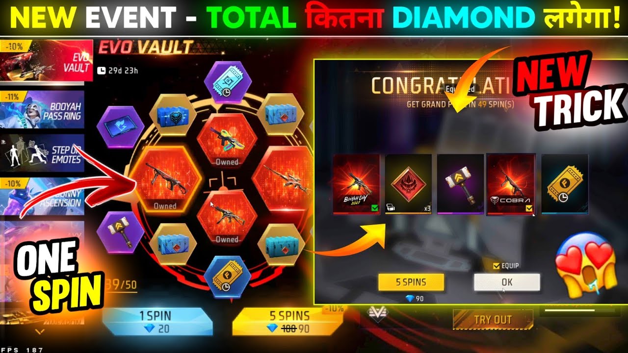 NEW EVO Vault Spin Free Fire😍| Cobra mp40 spin | FF NEW EVENT | FREE FIRE NEW EVENT |NEW EVENT TODAY