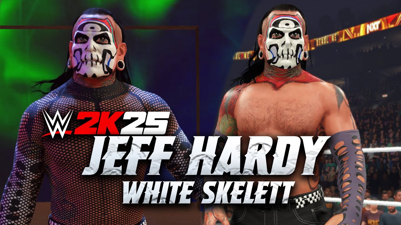 WWE 2K25 JEFF HARDY WHITE SKELETT ATTIRE | New WWE 2K25 Mods