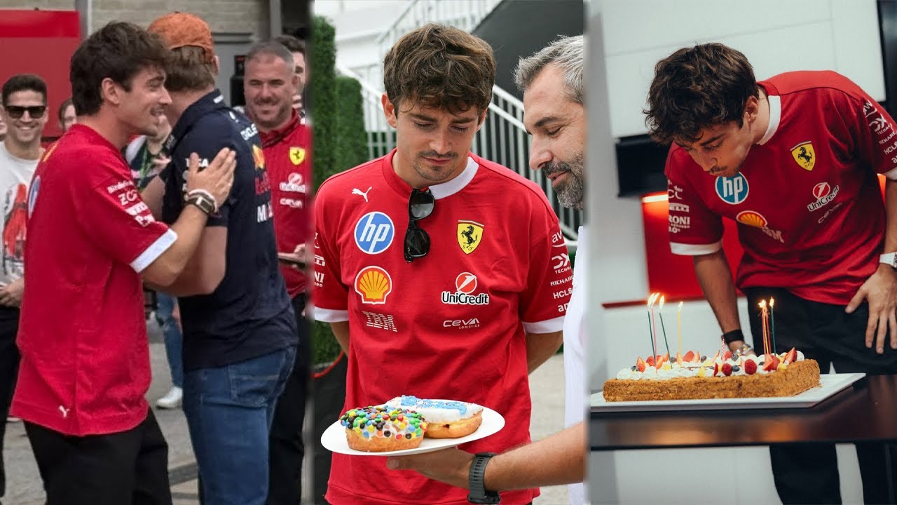 Макс Ферстаппен и Scuderia Ferrari поздравляют Шарля Леклера с днем ​​рождения на Гран-при США 🇺🇸...