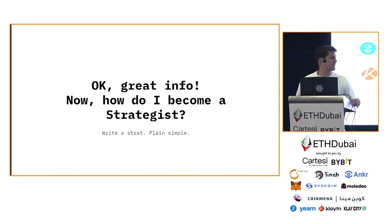 Writing Yearn strategies - Facu Ameal aka @saltyfacu at @ETHDubaiConf