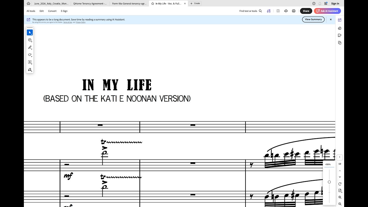 In My Life for Vocal and Full Concert Band