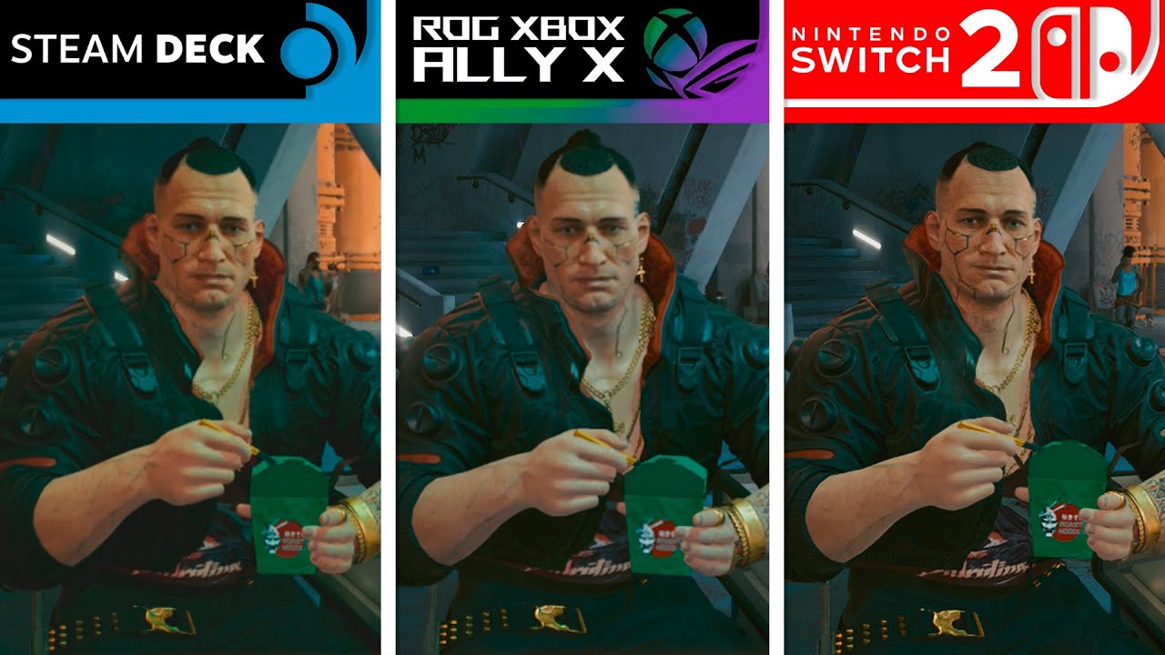 Cyberpunk 2077 | ROG Xbox Ally X - Switch 2 - Steam Deck | Graphics Comparison