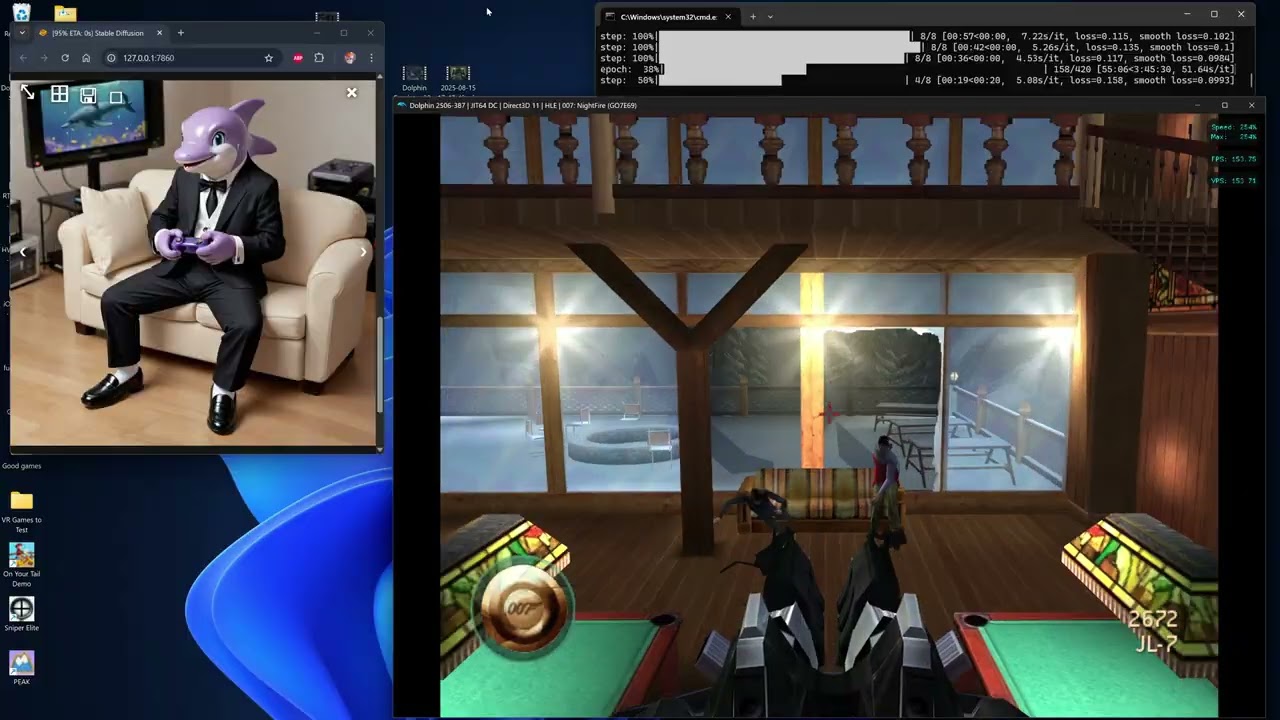 AI Training + AI Generation + Dolphin Emulator 8K Resolution with RTX 5090 (Performance Stress Test)