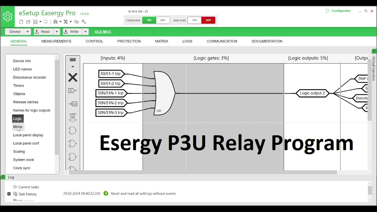 Easergy P3U Protection Relay Communication, Logic & Matrix - Schneider Make || Esetup Easergy Pro