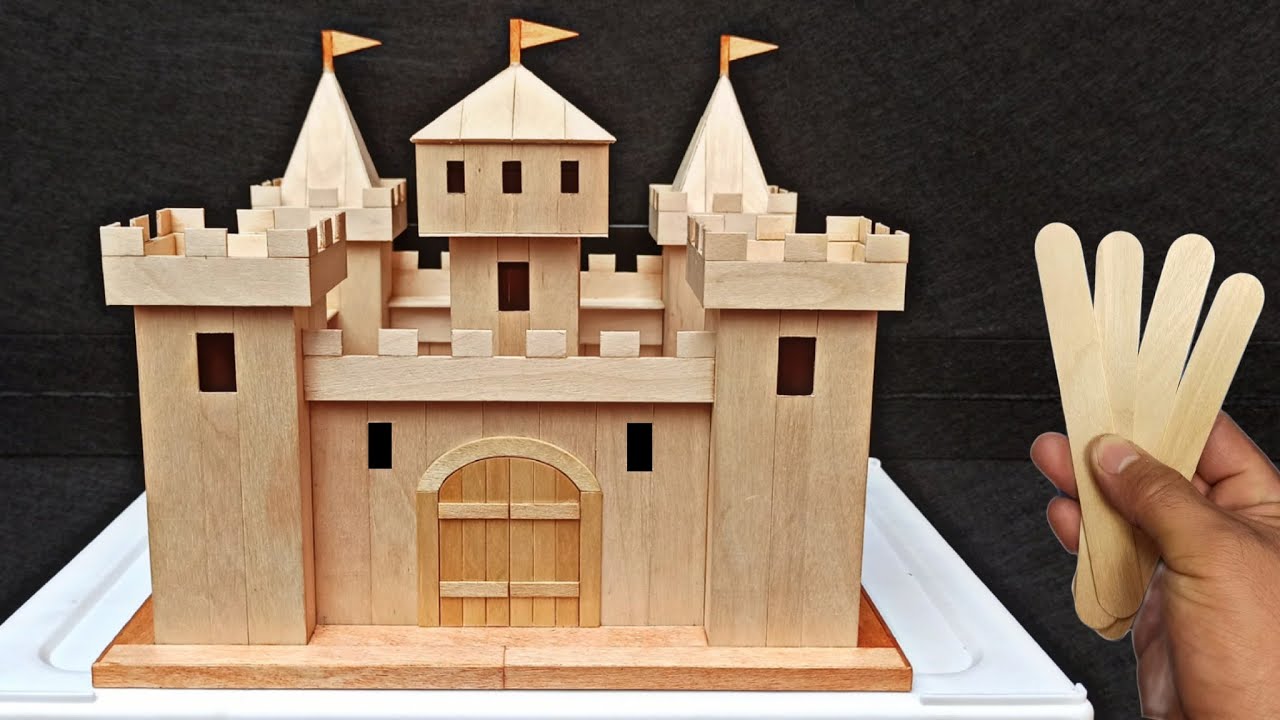 Como hacer un castillo con palitos de helado - Mini castillo