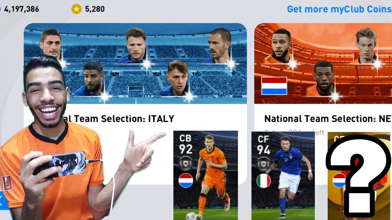 ITALY + NETHERLANDS NATIONAL TEAMS SELECTION + LEGENDS PACK OPENING PES 2021 MOBILE