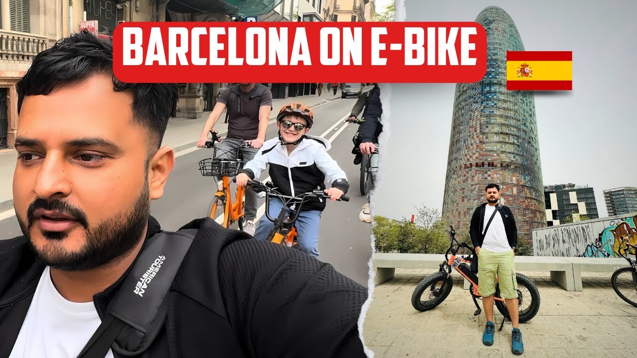 Exploring Barcelona City on E-Bike | La Sagrada Família Church | Spain 🇪🇸