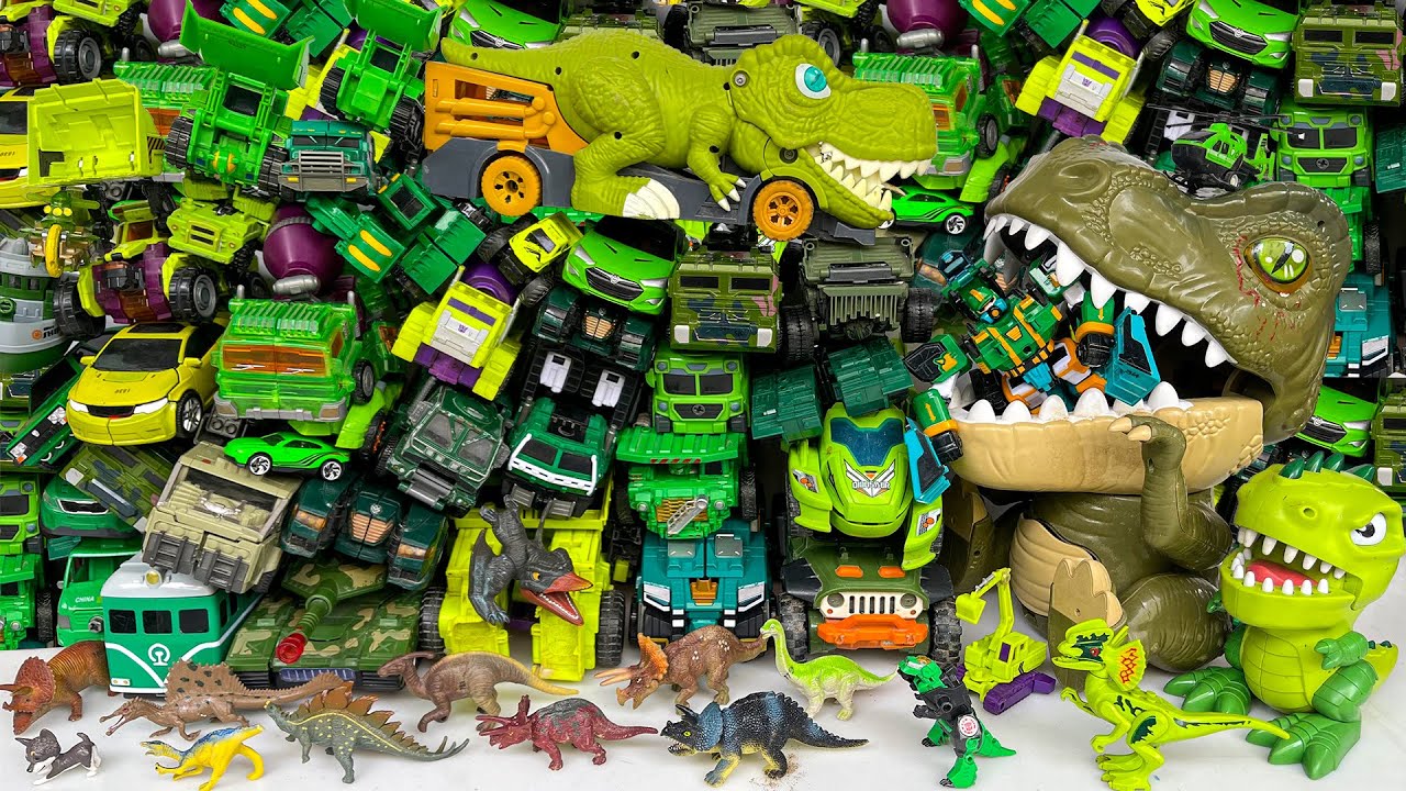 +99 Green Color Transformers Carbot Tobot Megatron Tank Army  Dinobot Transformation Robot Car Toys