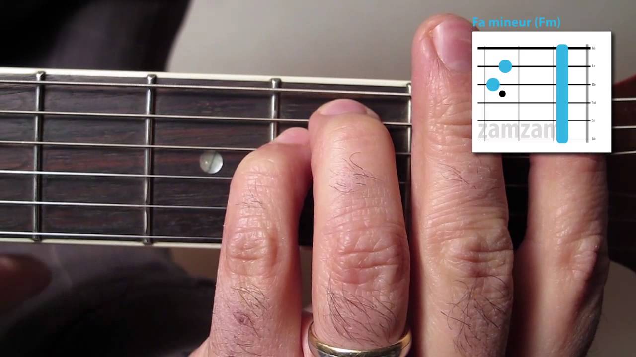 Fa mineur barré guitare (accords 11) avec zamzam