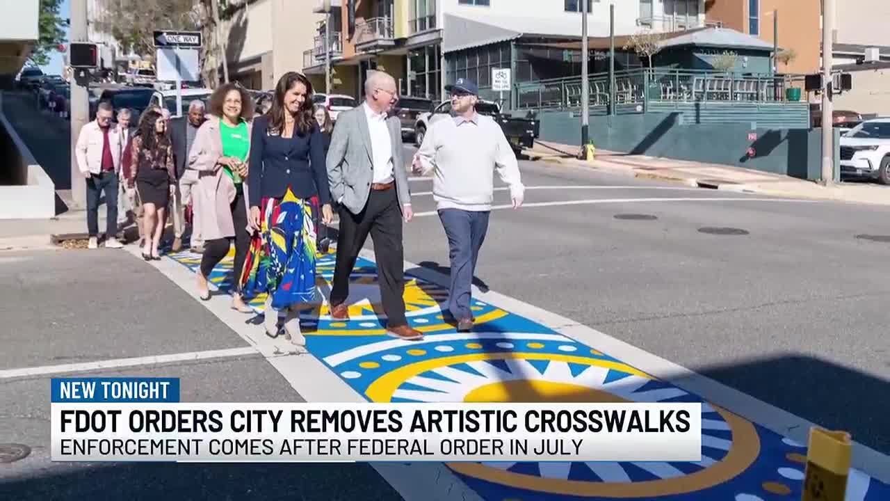 FDOT orders Tallahassee remove artistic crosswalks after federal order in July