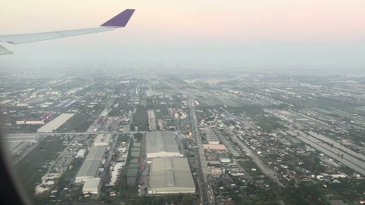 Thai Airways Landing in Suvarnabhumi International Airport #bangkok #flight 