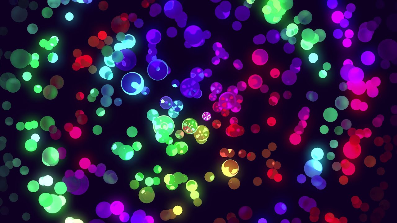VJ Loops - Neon Flying Lights, Glassballs NeonLight, NoCopyright Background, Abstract Glow Particles