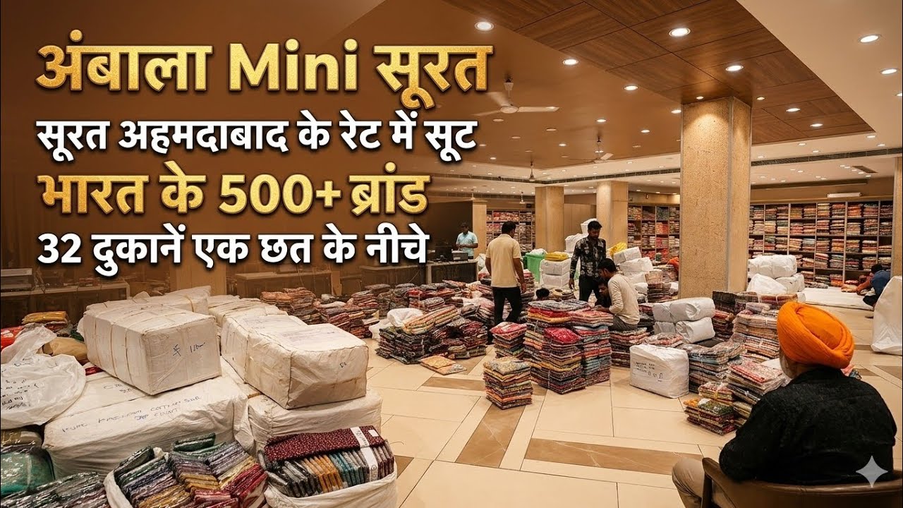 2026 Vol:-8 अंबाला Mini सूरत।भारत के 500+ ब्रांड।32 दुकाने एक छत के नीचे।सूरत अहमदाबाद के रेट पर सूट
