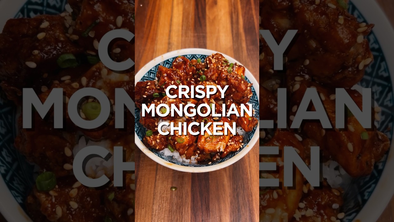 Crispy Mongolian Chicken: sweet, savory, and crunchy in every bite! #food #recipe #cooking #shorts