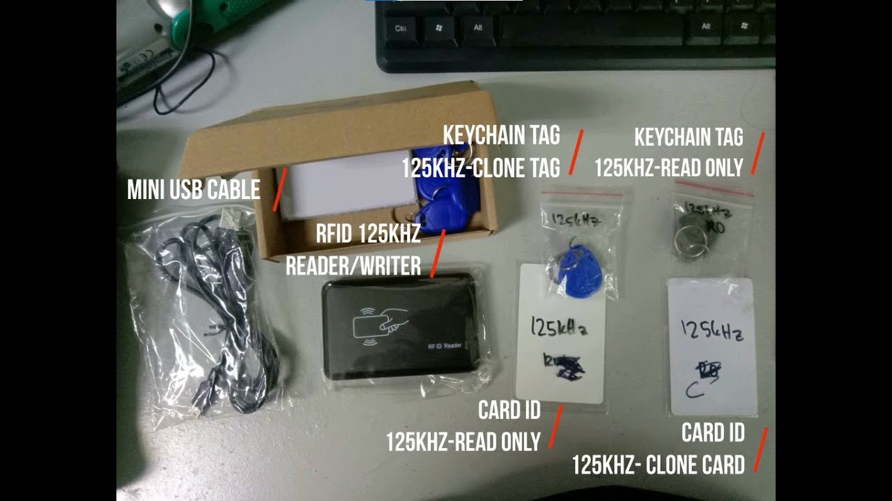 Demo RFID Handheld 125 Khz EM4001 & USB PROXIMITY SENSOR SMART ID CARD READER/WRITER !!!