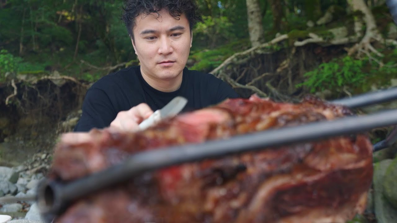 デカい肉を上手に焼く男