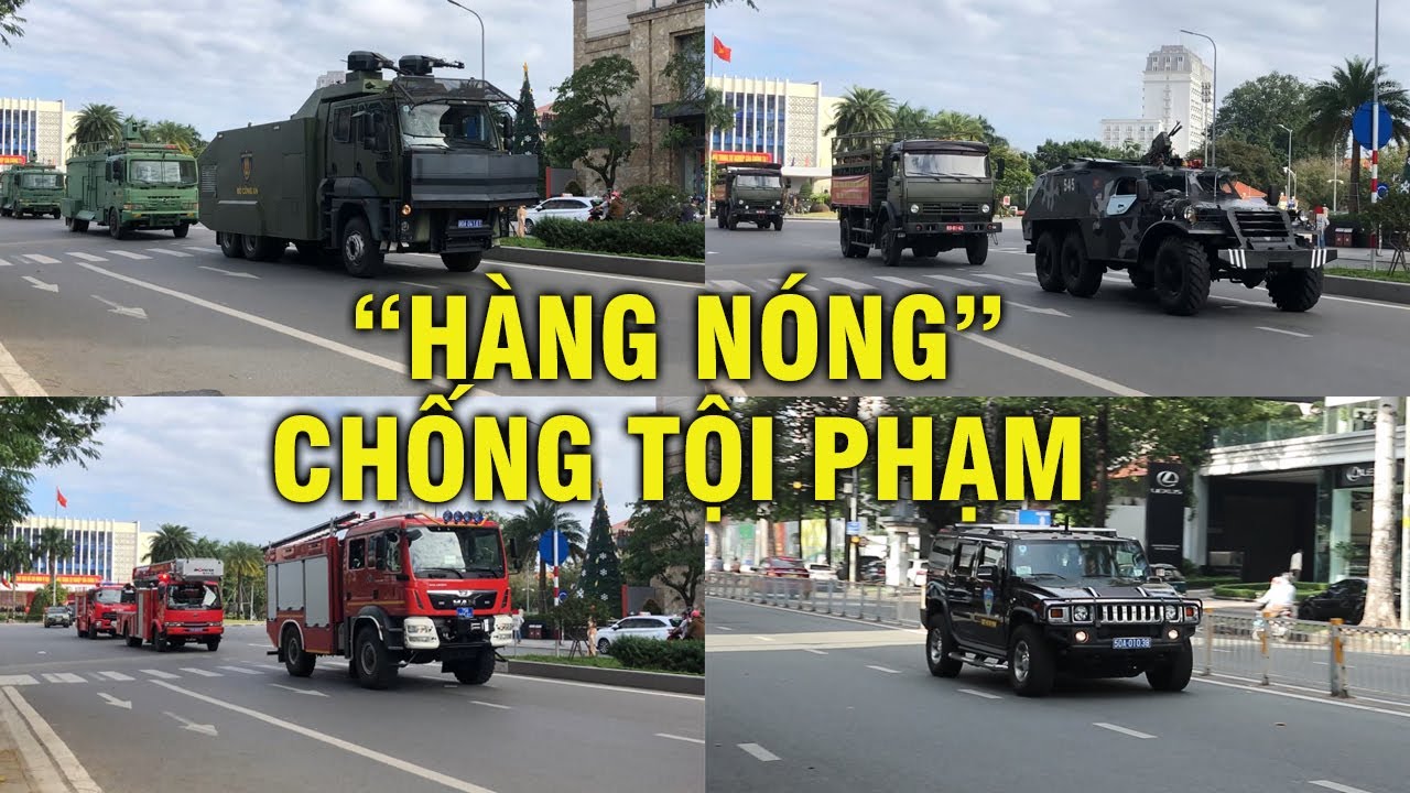 Màn xuất quân phòng chống tội phạm cực kỳ hoành tráng có xe bọc thép ở Huế, Long An, TPHCM
