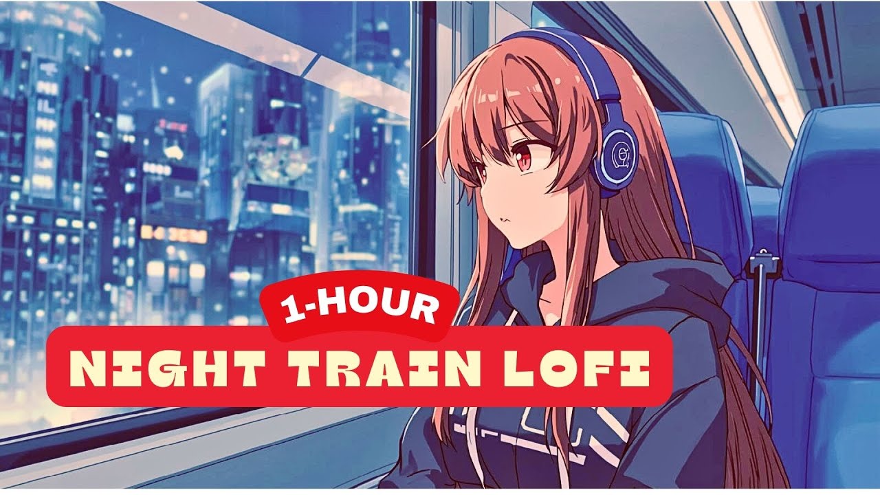 1 Hour Lofi on a Night Train 🌃✨ Anime Girl and Dreamy Ambient Beats for Focus and Reflection