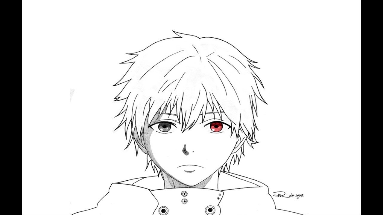 Como dibujar a KANEKI KEN - Tokyo Ghoul. How to draw KANEKI KEN