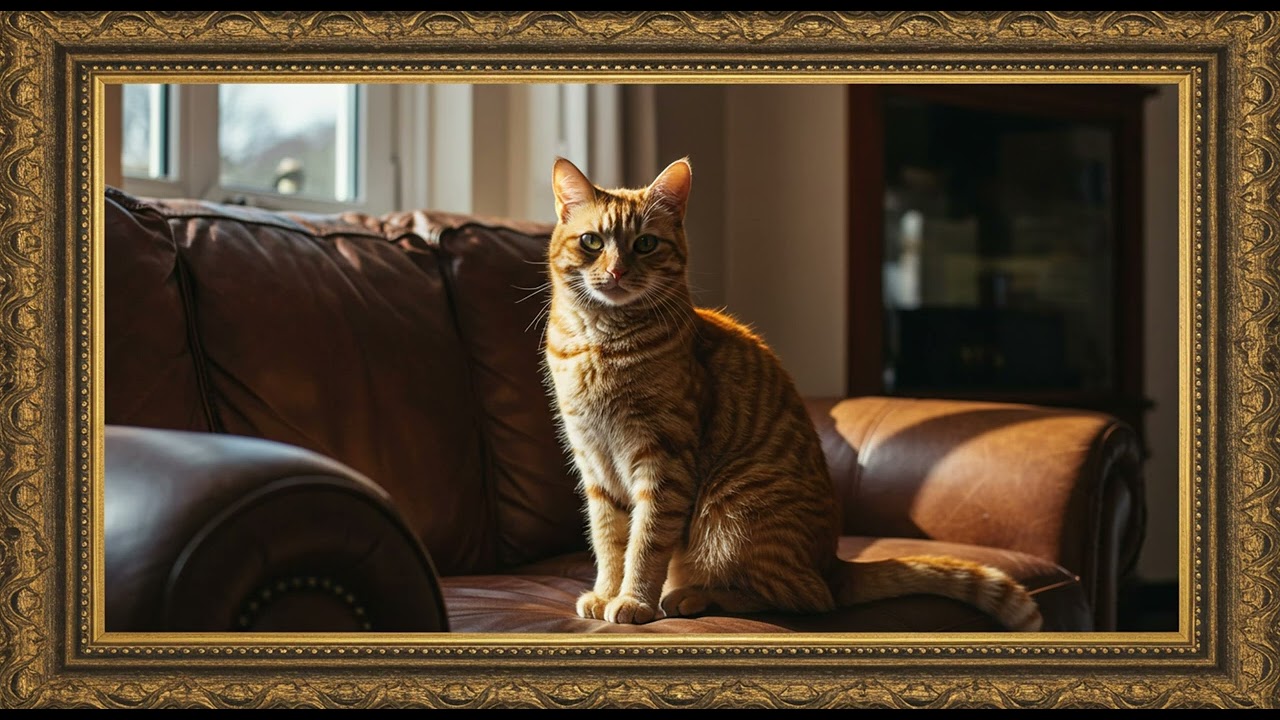 Frame TV Art - Framed Art Background: Regal Feline - Analyzing a Tabby Cat Portrait