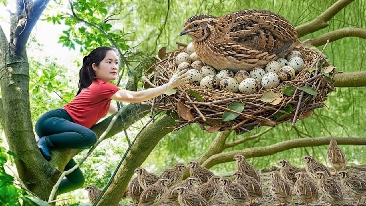 Harvesting Wild Quails & Fresh Eggs Along a Forest Stream & Goes Market to Sell – Forest Survival