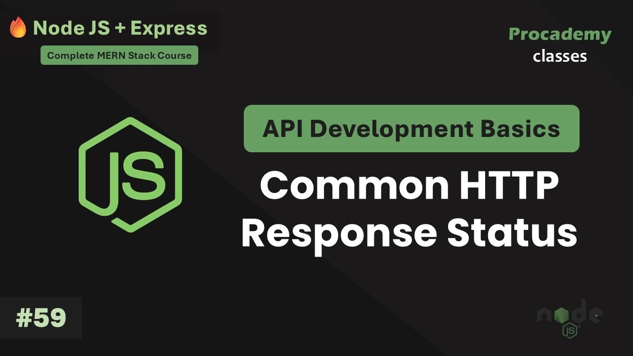 #59 HTTP Response Status Codes Explained | Complete Node JS + Express Course with MongoDB