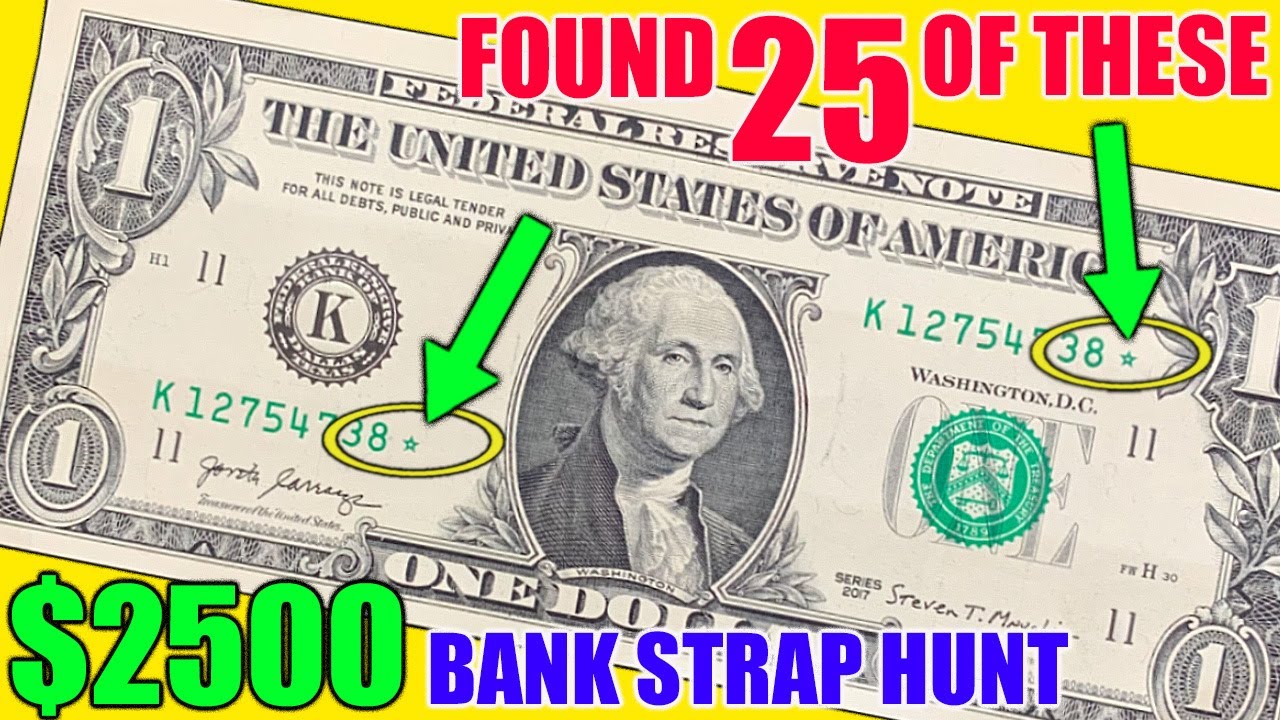 Hunting One Dollar Bank Straps & Showing Star Notes & Fancy Serial Numbers on 1 Dollar Bills I Found