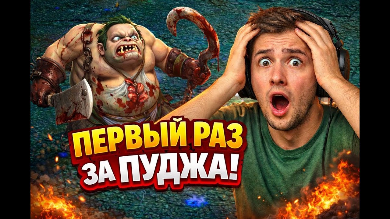 «Мой первый раз на Pudge — не профи, но неплохо получилось!»