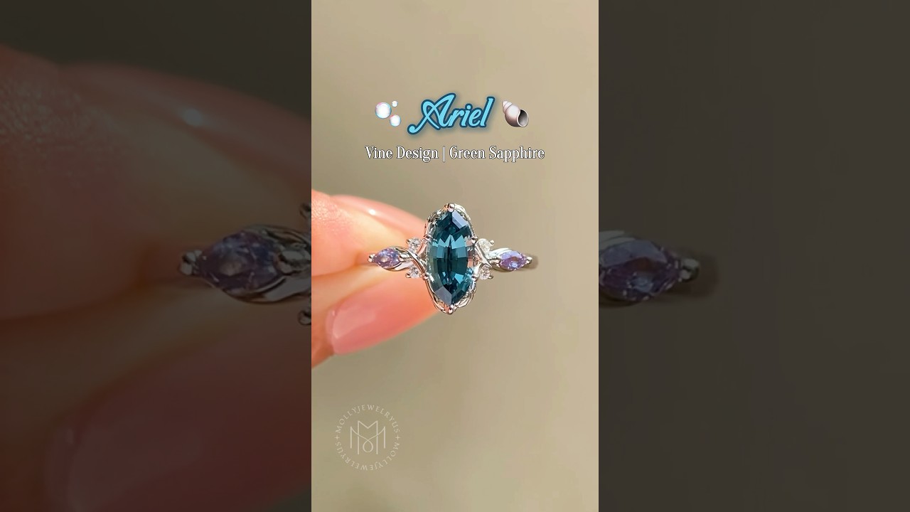 Who said fairy tales aren&rsquo;t real? 😝🌊 #engagementring #greensapphire #natureinspired #gemstonering
