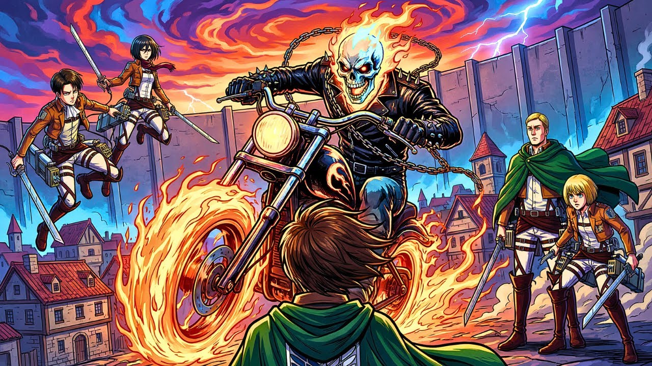 What If GHOST RIDER Entered The ATTACK ON TITAN Universe?