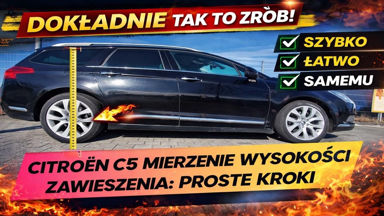 Citroën C5 – Jak zmierzyć wysokość odniesienia zawieszenia krok po kroku (Hydractive)