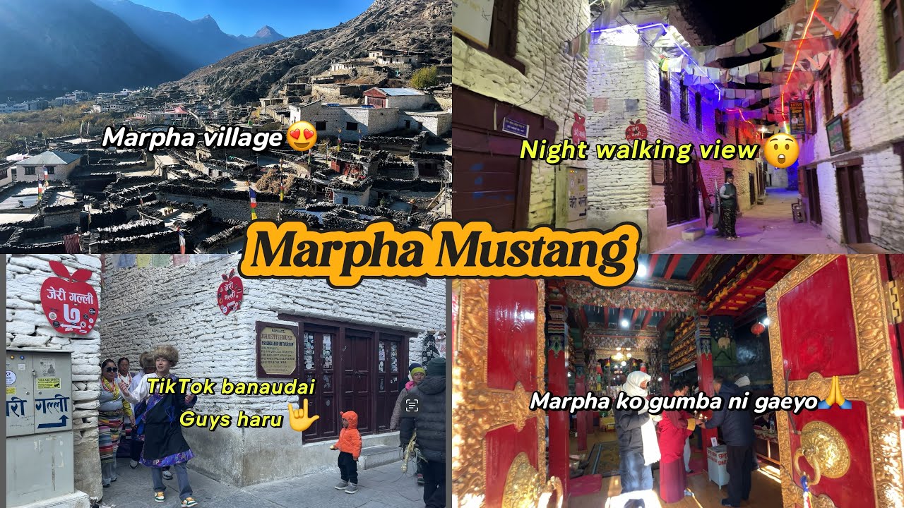 Marpha village Mustang ❤️| Tibetan dress lagauda lagauda Gurung jasto dhekhiyo re malai😆|