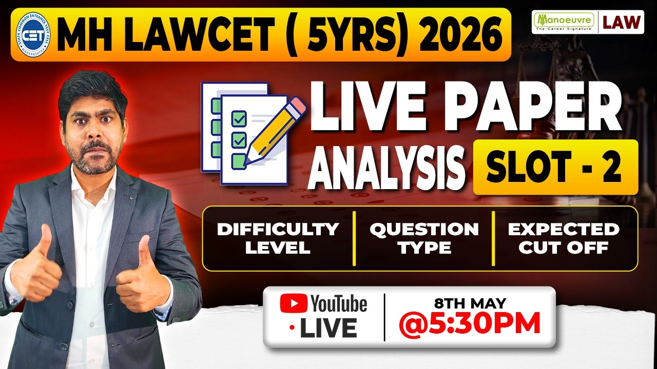 MH LAWCET (5Years) 2026: Slot 2 Live Paper Analysis | Difficulty Level |Expected Cut Off | Q's Types