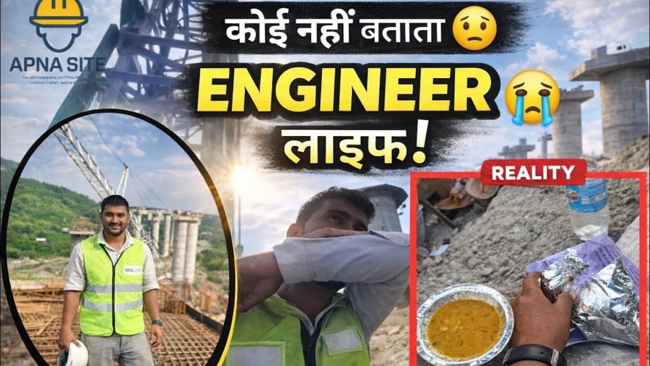 प्राइवेट कंस्ट्रक्शन कंपनियों की सच्चाई | 14 घंटे काम, पॉलिथीन में खाना | इंजीनियर की असली जिंदगी।