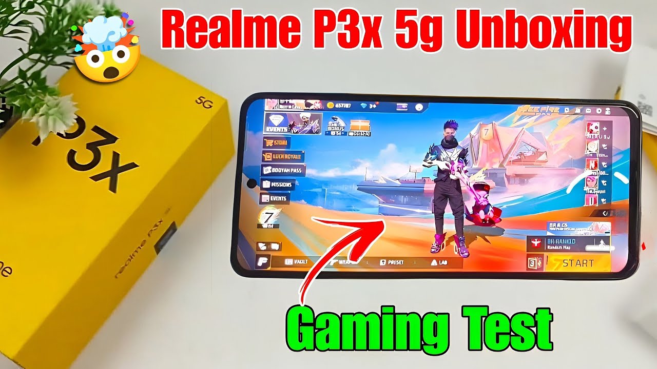 REALME P3X 5G UNBOXING + FREE FIRE GAMEPLAY ||  best Phone under 12,999/- 🧐 ||  Red War