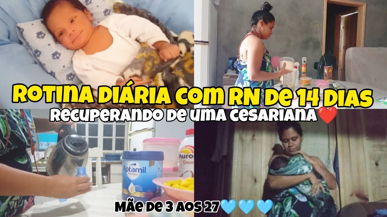 ROTINA DO DIA, NOITE E MADRUGADA COM RN DE 14 DIAS E DUAS CRIANÇAS 🩵 CESARIA INFLAMOU 🥲 RECUPERANDO 