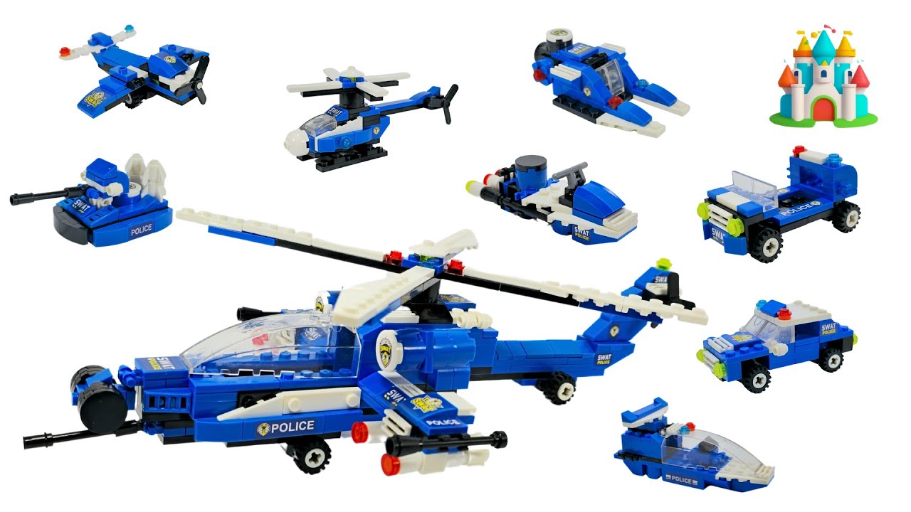 Unofficial LEGO City Police 8in1 Collection /Compilation - LEGO Speed build