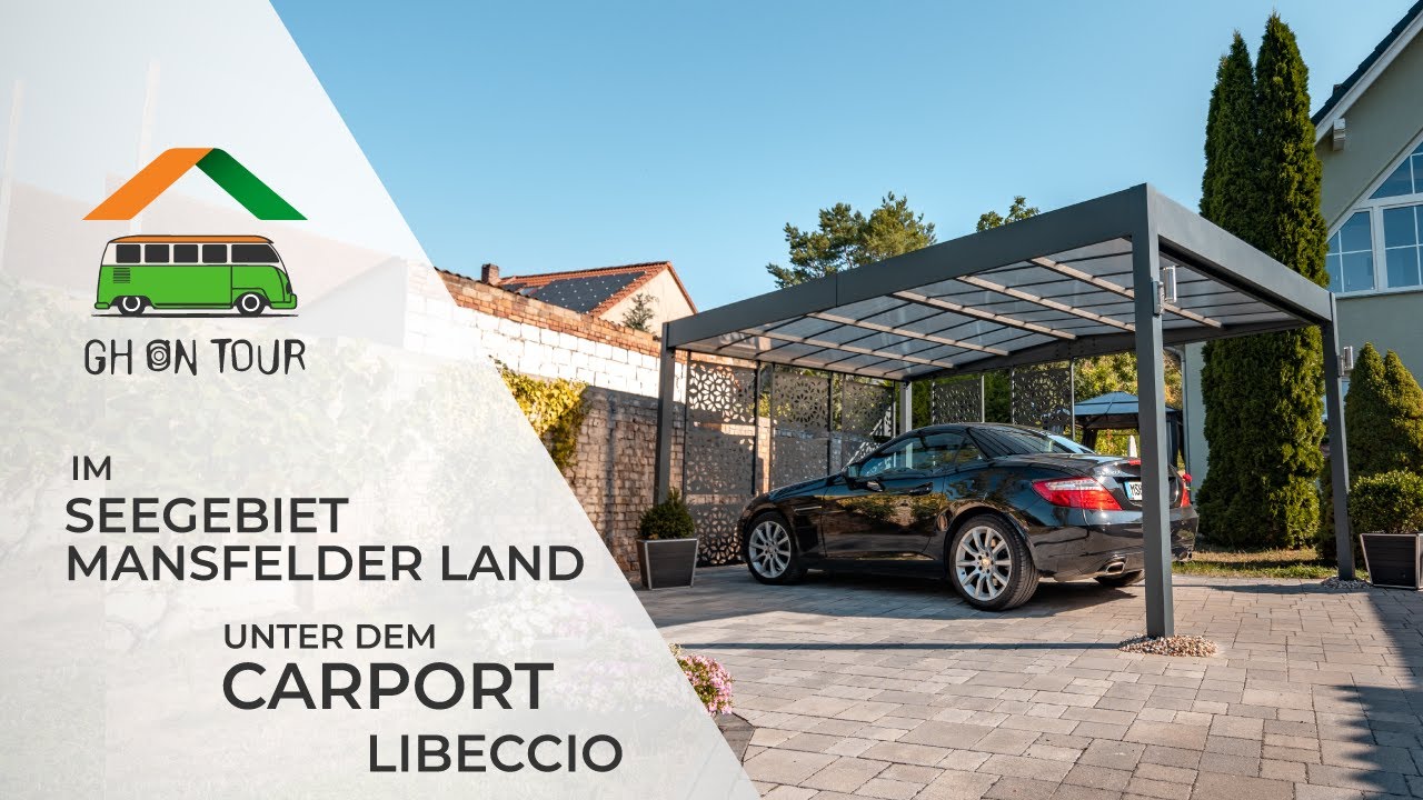 Alu Carport mit Seitenwänden: Unser Carport Libeccio im Seegebiet Mansfelder Land [GH on Tour]