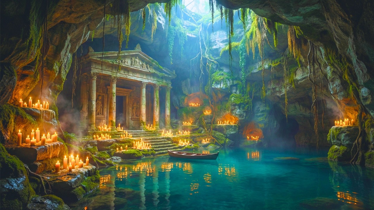 Mystic Underground Castle 🕯️ Relaxing Medieval Fantasy Music & Water Ambience