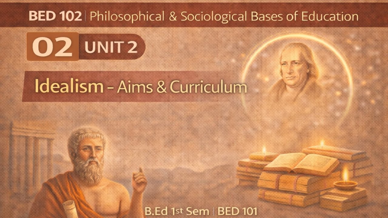 B.Ed 1st sem | (101) | Unit 2 | Idealism - Aims and Curriculum