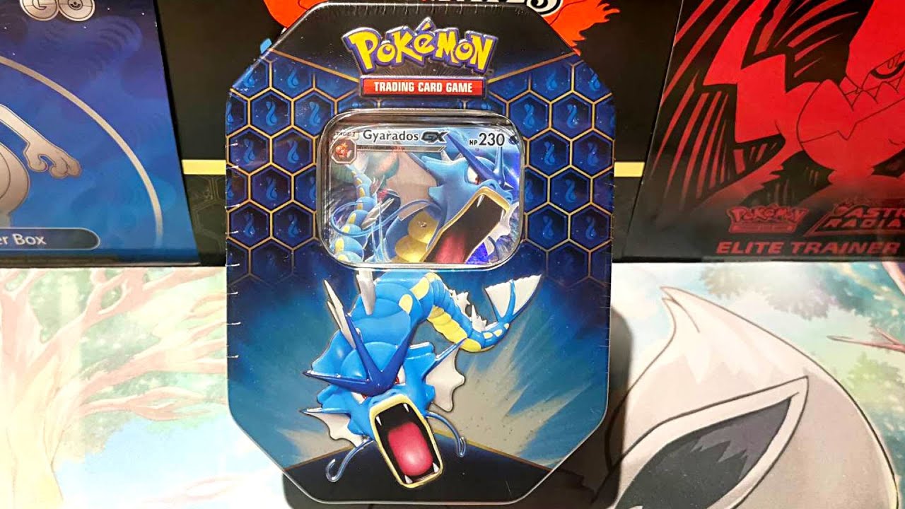 Opening a Pokemon Hidden Fates Gyarados Tin