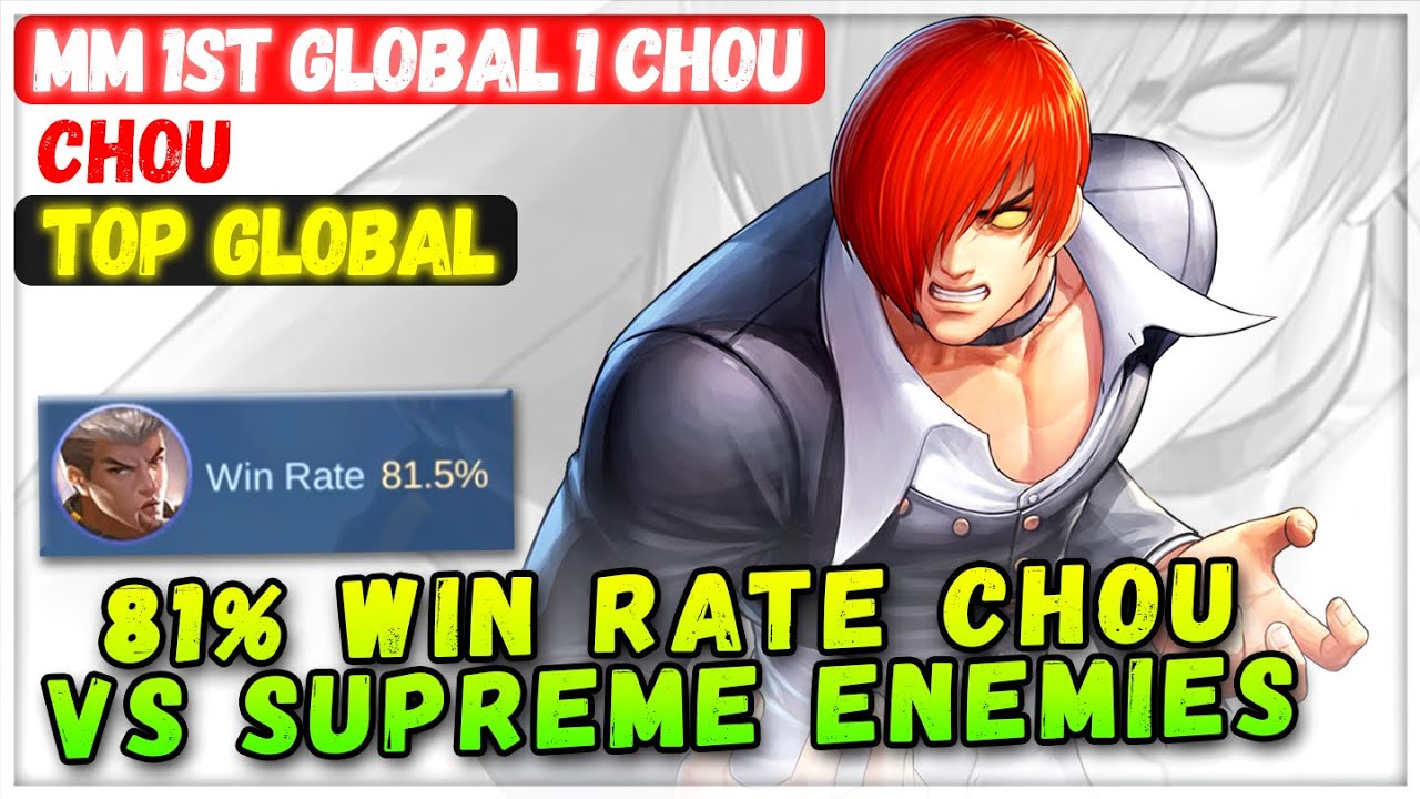 81% Win Rate Chou VS Supreme Enemies [ Top Global Chou ] MM 1st Global 1 Chou - Mobile Legends Build