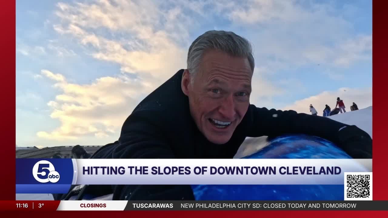 Clevelanders enjoy Downtown Cleveland’s first 2026 Pop-Up Snow Day