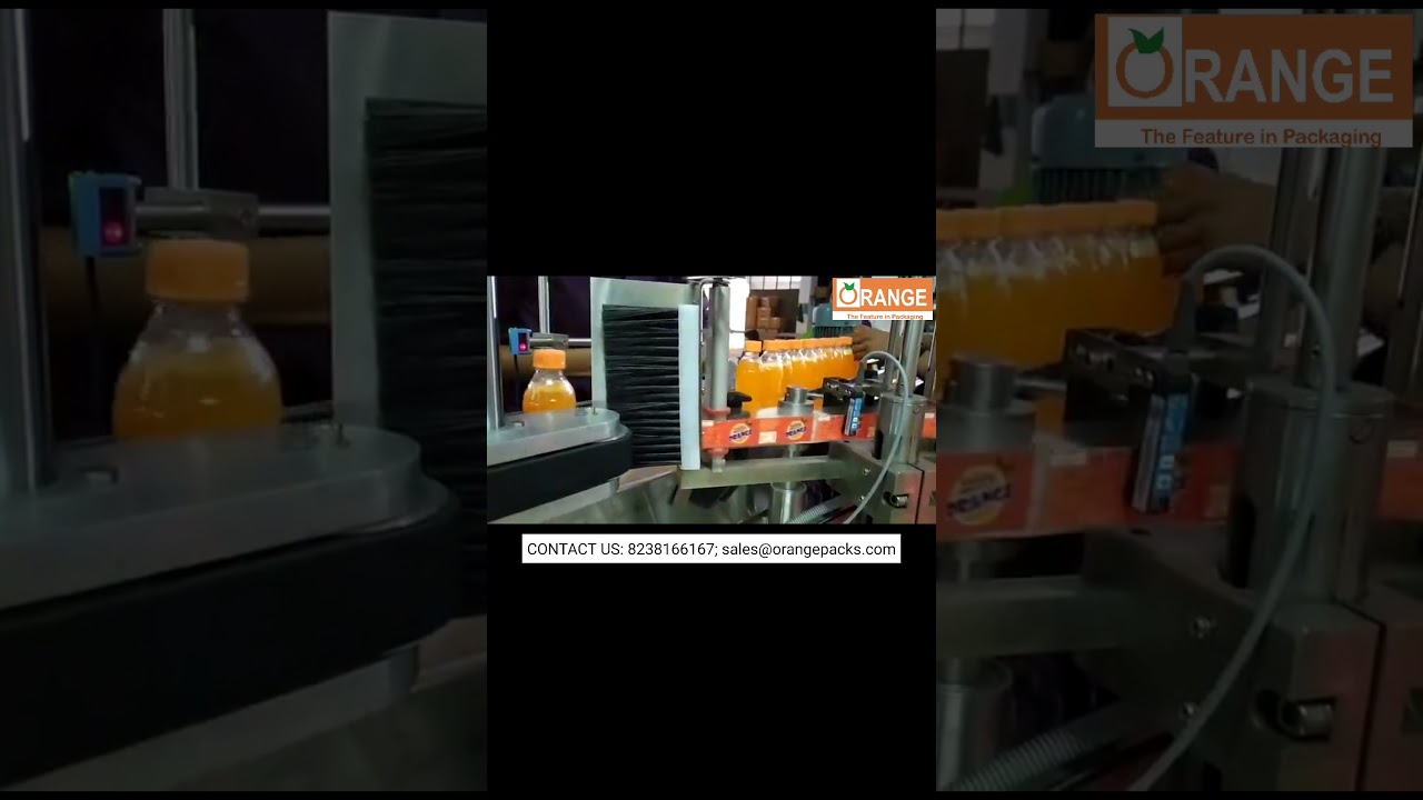 FULLY AUTOMATIC ROUND BOTTLE STICKER LABELLING MACHINE.
