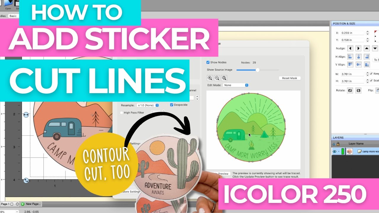 How to Add Cut Lines to Stickers | iColor 250 Beginner Tutorial